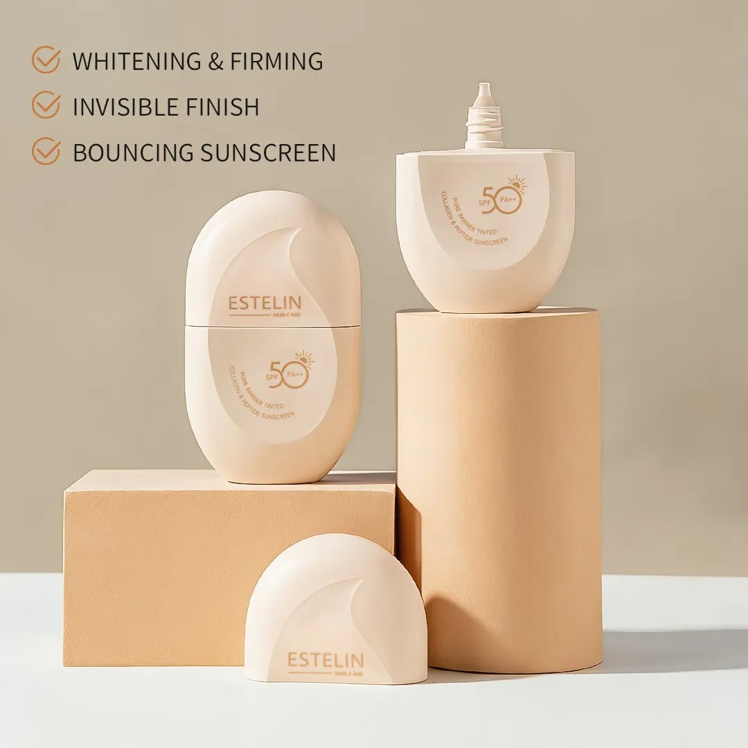Estelin Pore Barrier Tinted Collagen & Peptide Sunscreen SPF 50+