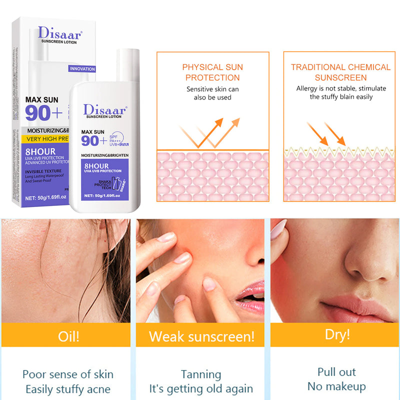 Disaar Skin Protective Whitening Sunblock Sunscreen Lotion SPF 90