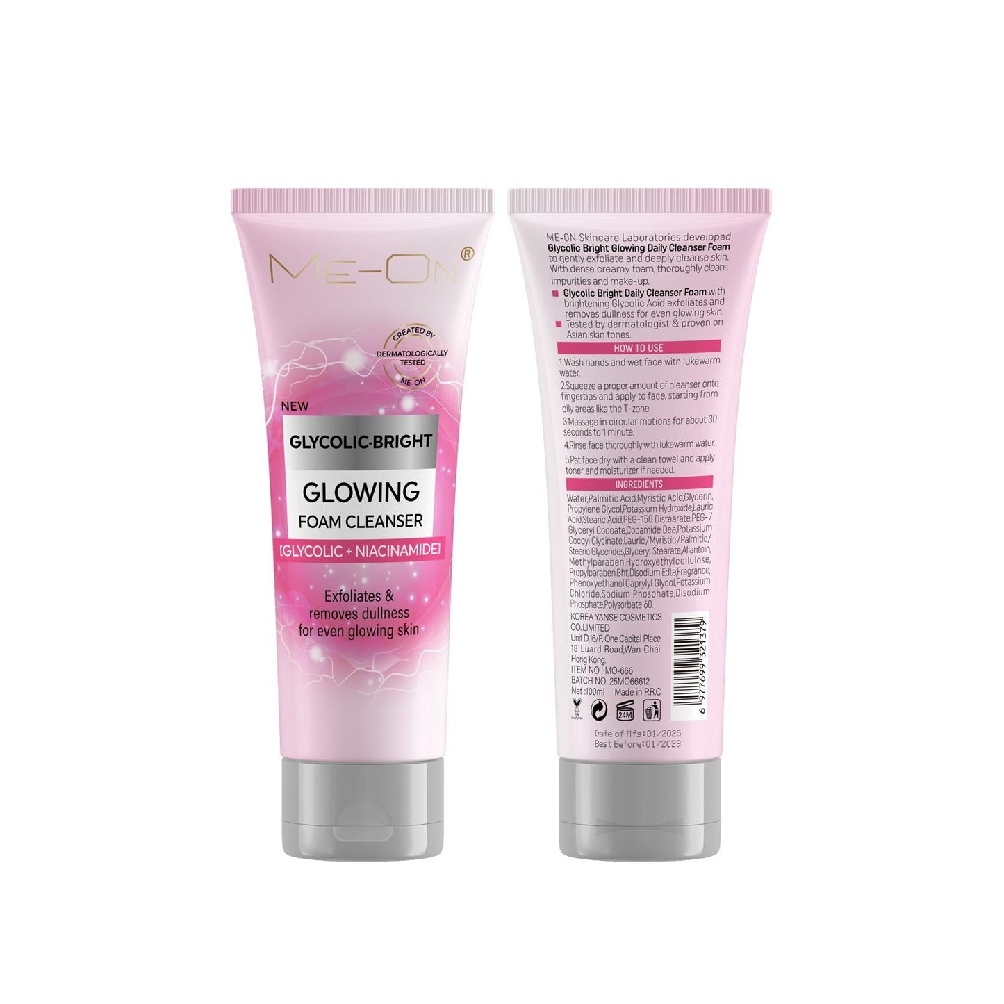 Meon Glycolic Bright Glowing Foam Cleanser
