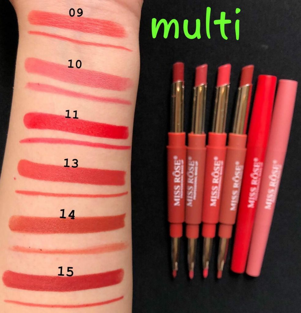 Miss Rose 2 In 1 Lipstick with Lip Liner, Matte Finish