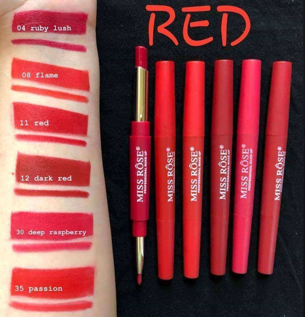 Miss Rose 2 In 1 Lipstick with Lip Liner, Matte Finish