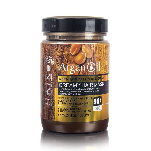 Keratin Argan Oil Anti Hair Fall & Renewal Creamy Hair Mask 1000ml & 500ml