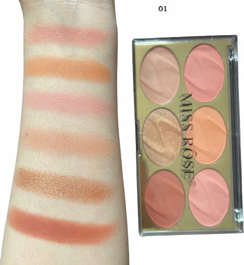 Miss Rose 6 colours Blush Palette