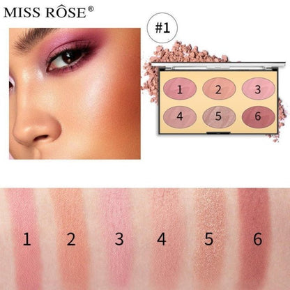 Miss Rose 6 colours Blush Palette