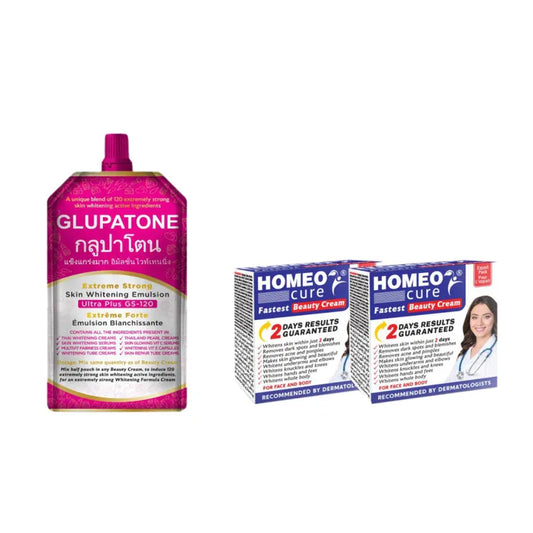 GLUPATONE Extreme Strong Emulsion 50ml With Homeo Cure Beauty Cream.