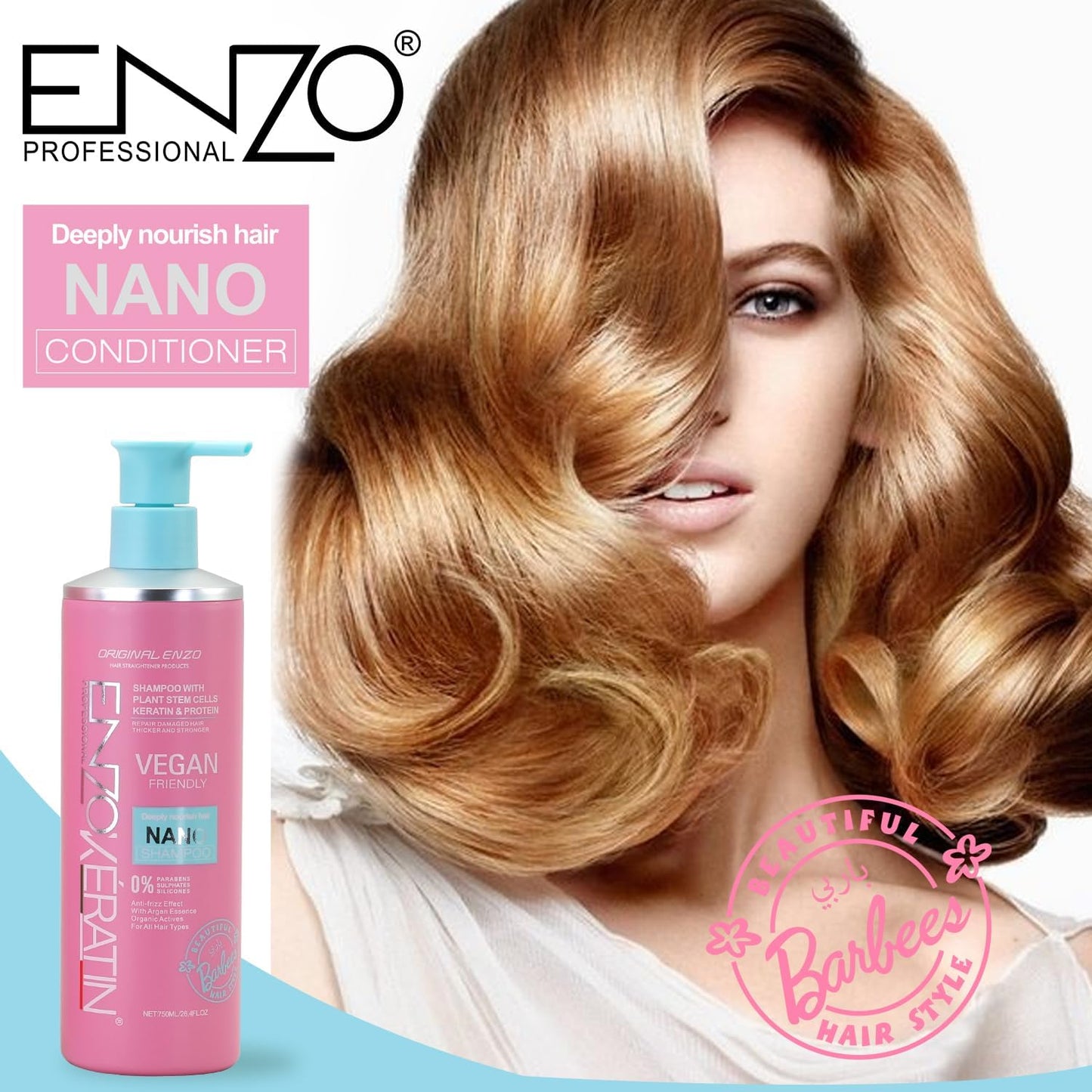 ENZO Vegan Friendly Nano Deeply Nourish Hair Anti-frizz Shampoo 750ml