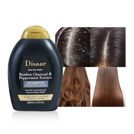 Disaar Bamboo Charcoal & Peppermint Extract Shampoo – Oil Control & Anti-Dandruff Hair Cleanser (385ml)