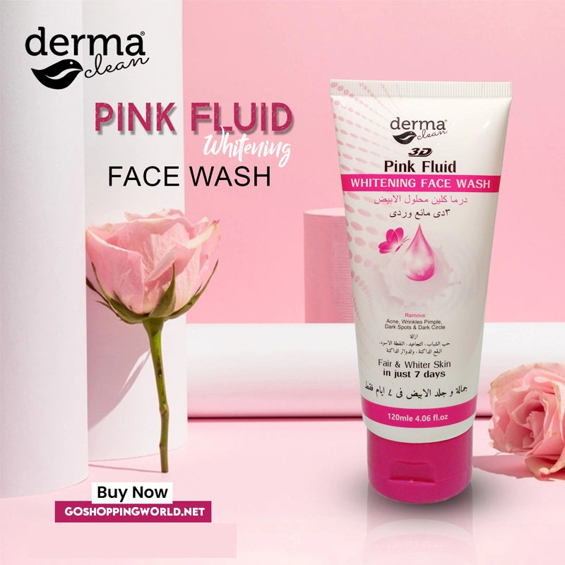 Derma Clean Pink Fluid Whitening Face Wash – GB Cosmetics