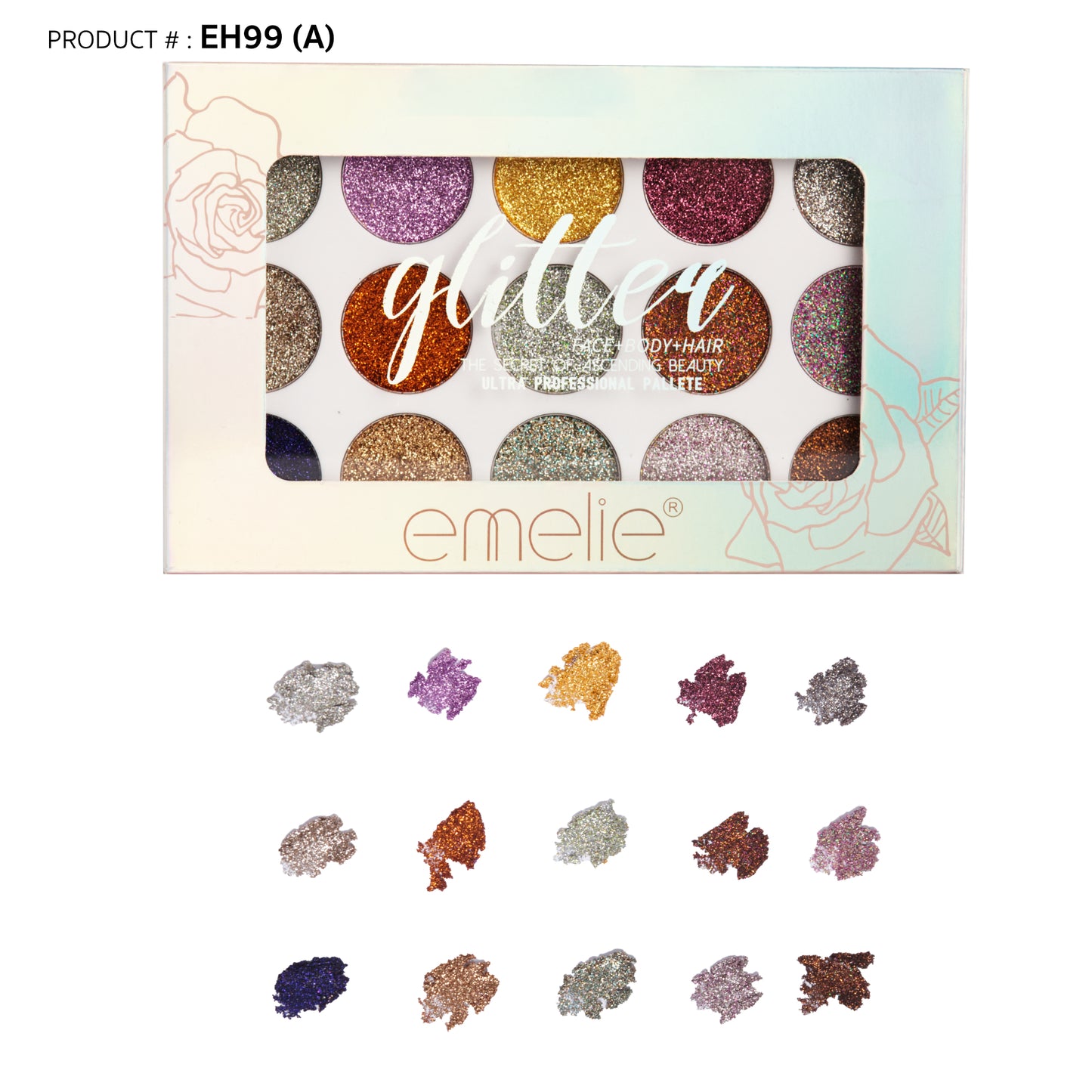 Emelie 15 Colour Glitter Kit